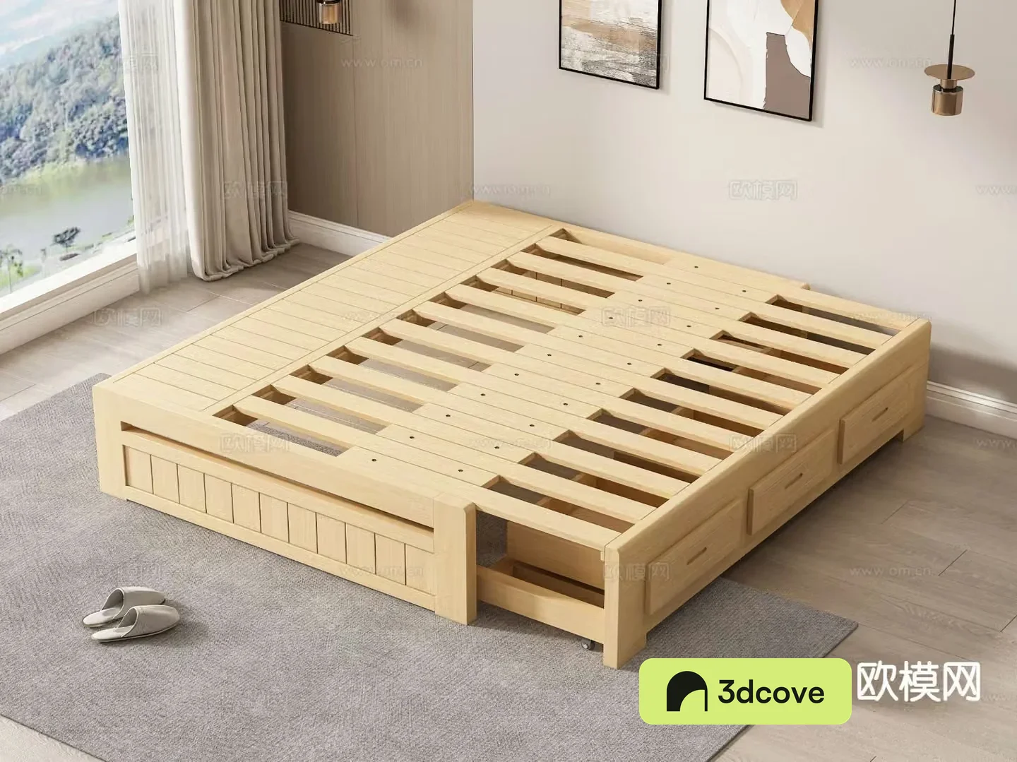 Modern bed frame sliding bed