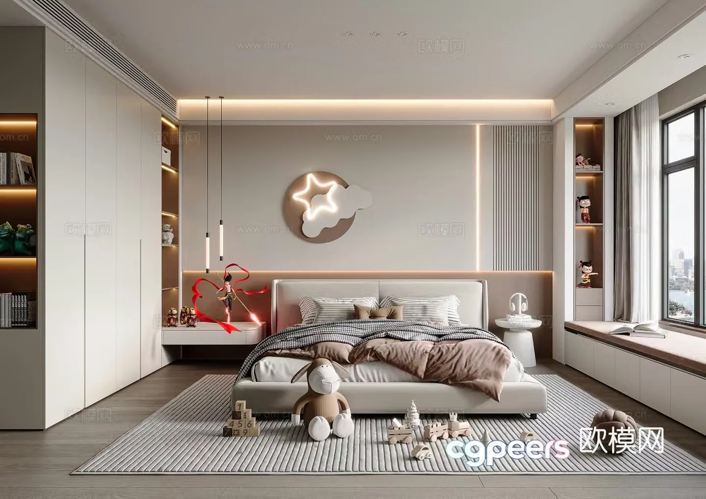 Modern girl room 3d model