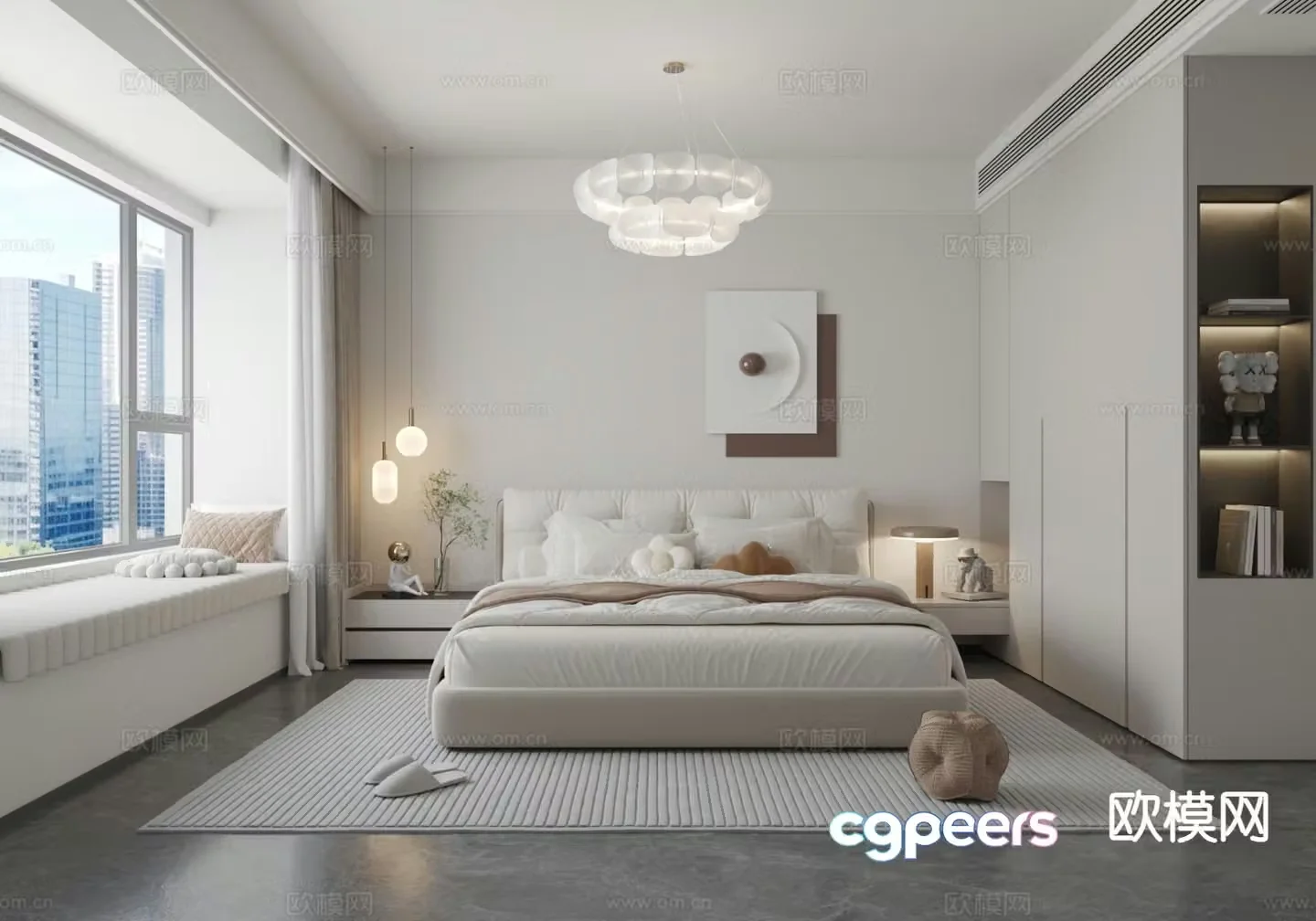 Modern bedroom master bedroom 3d model