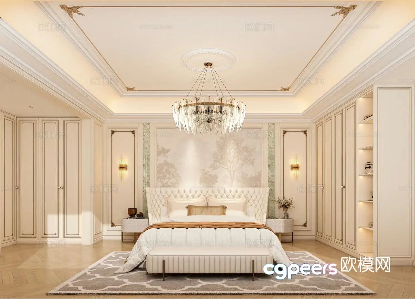French bedroom master bedroom 3d model