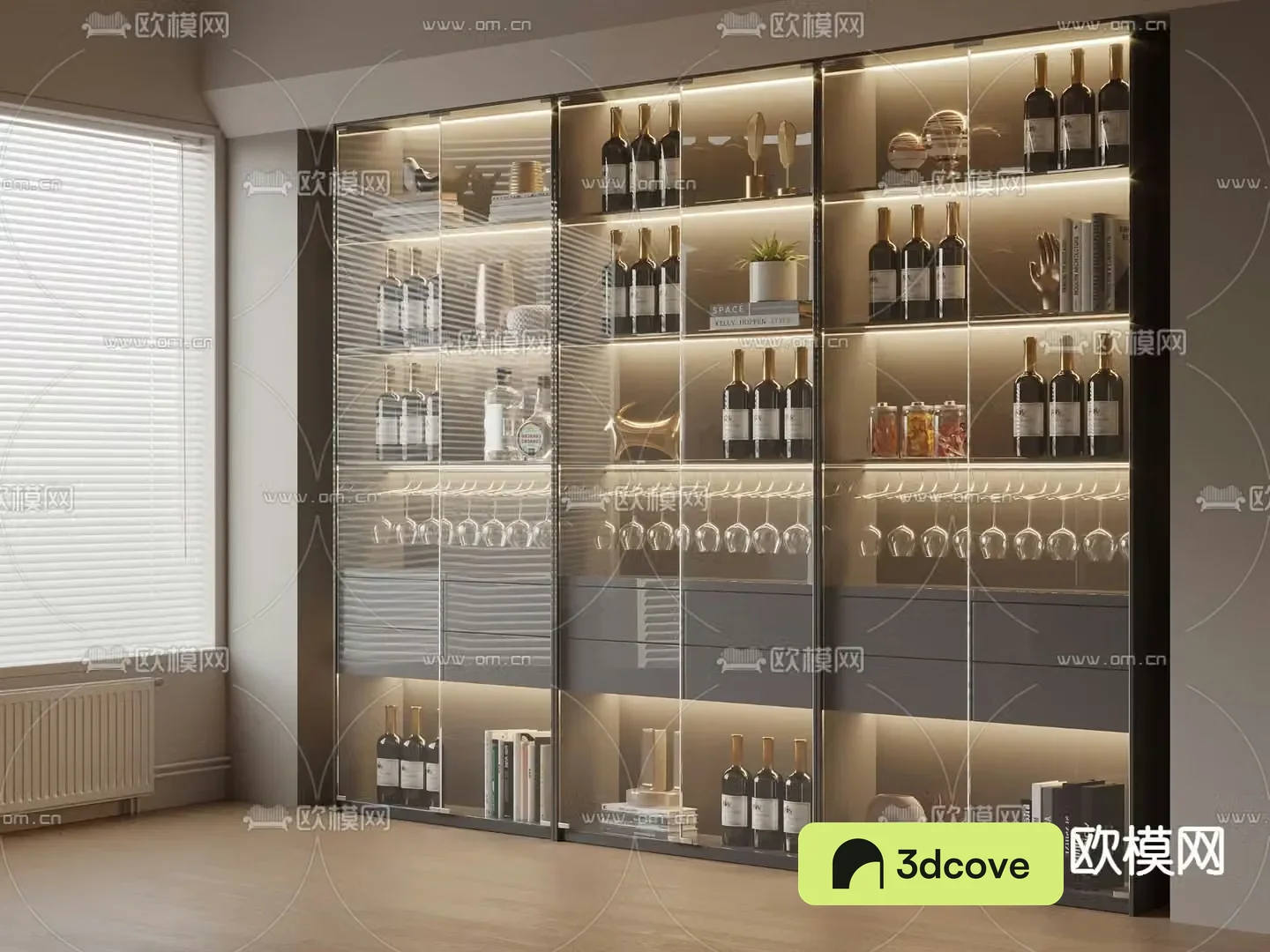 Modern wine cabinet glass wine cabinet