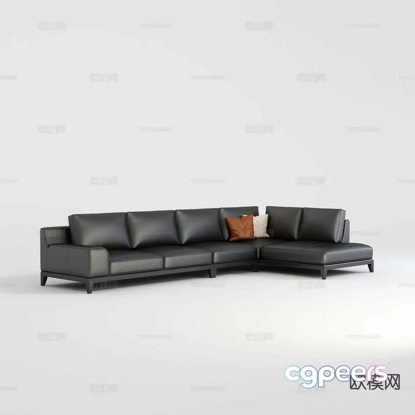 Italian corner sofa leather sofa 3d model