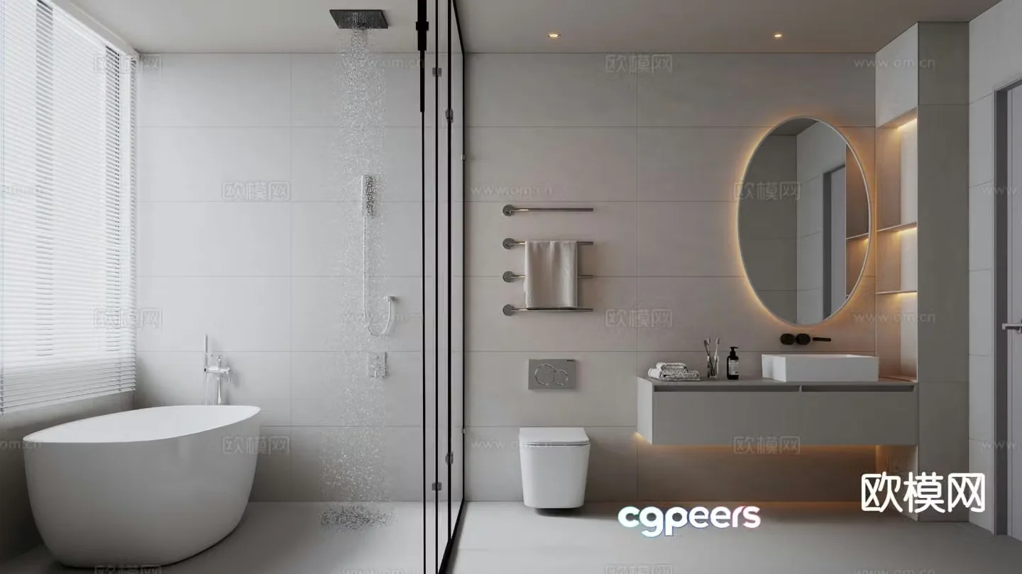 Modern bathroom bathroom toilet 3d model