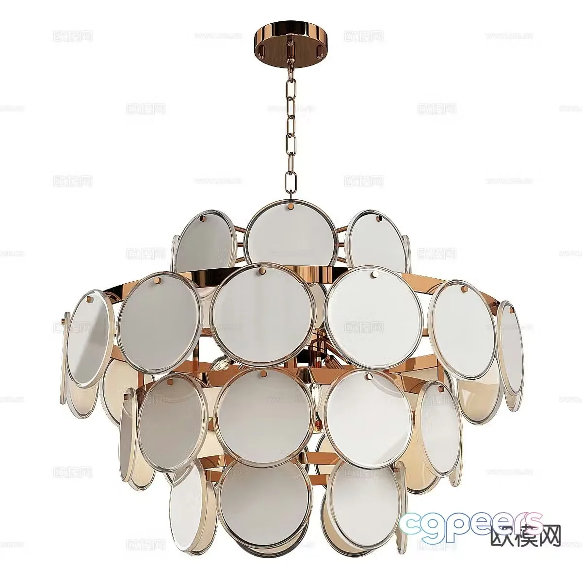Light luxury hall chandelier 3d model