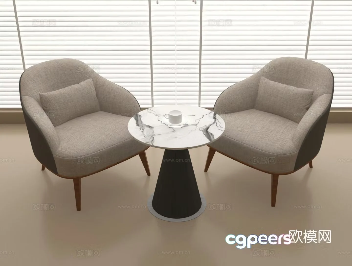Leisure chair sofa chair single chair coffee table 3d model