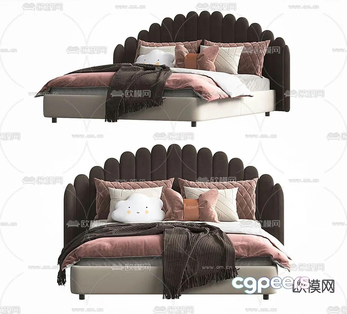 Modern children’s double bed 3d model