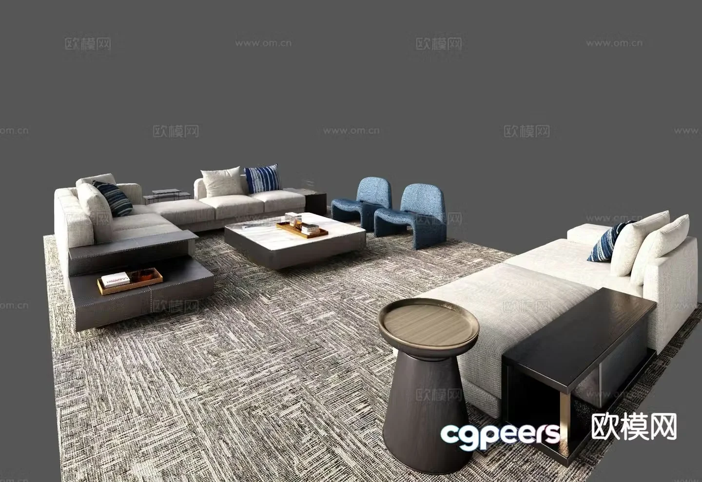Modern sectional sofa 3d model