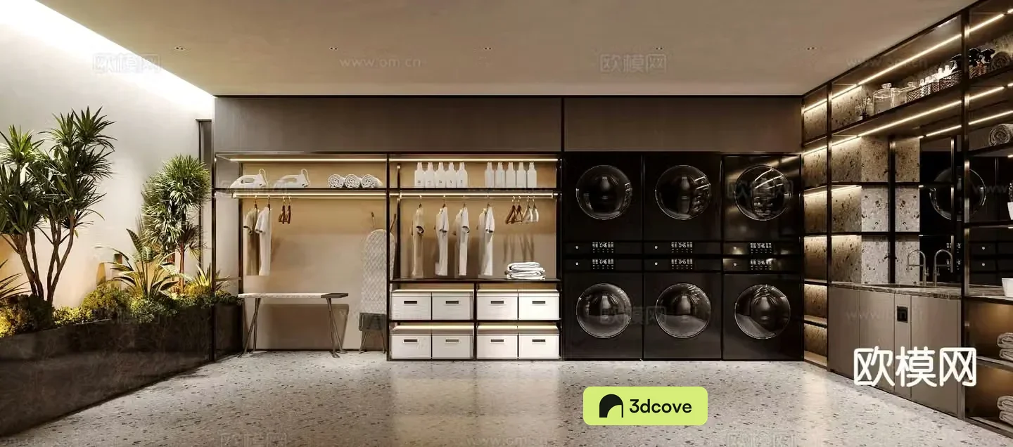 Modern laundry room villa cloakroom