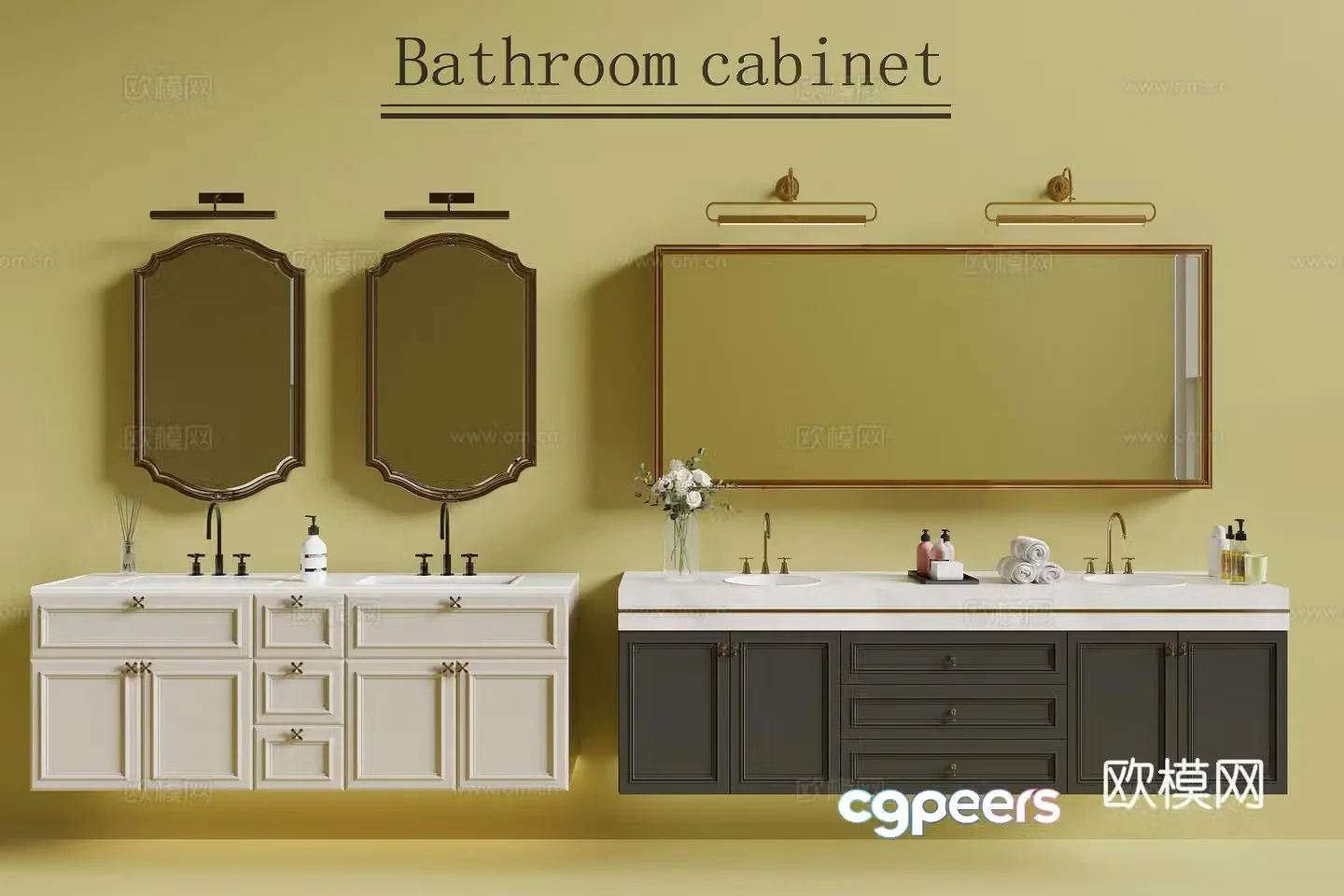French bathroom cabinet 3d model