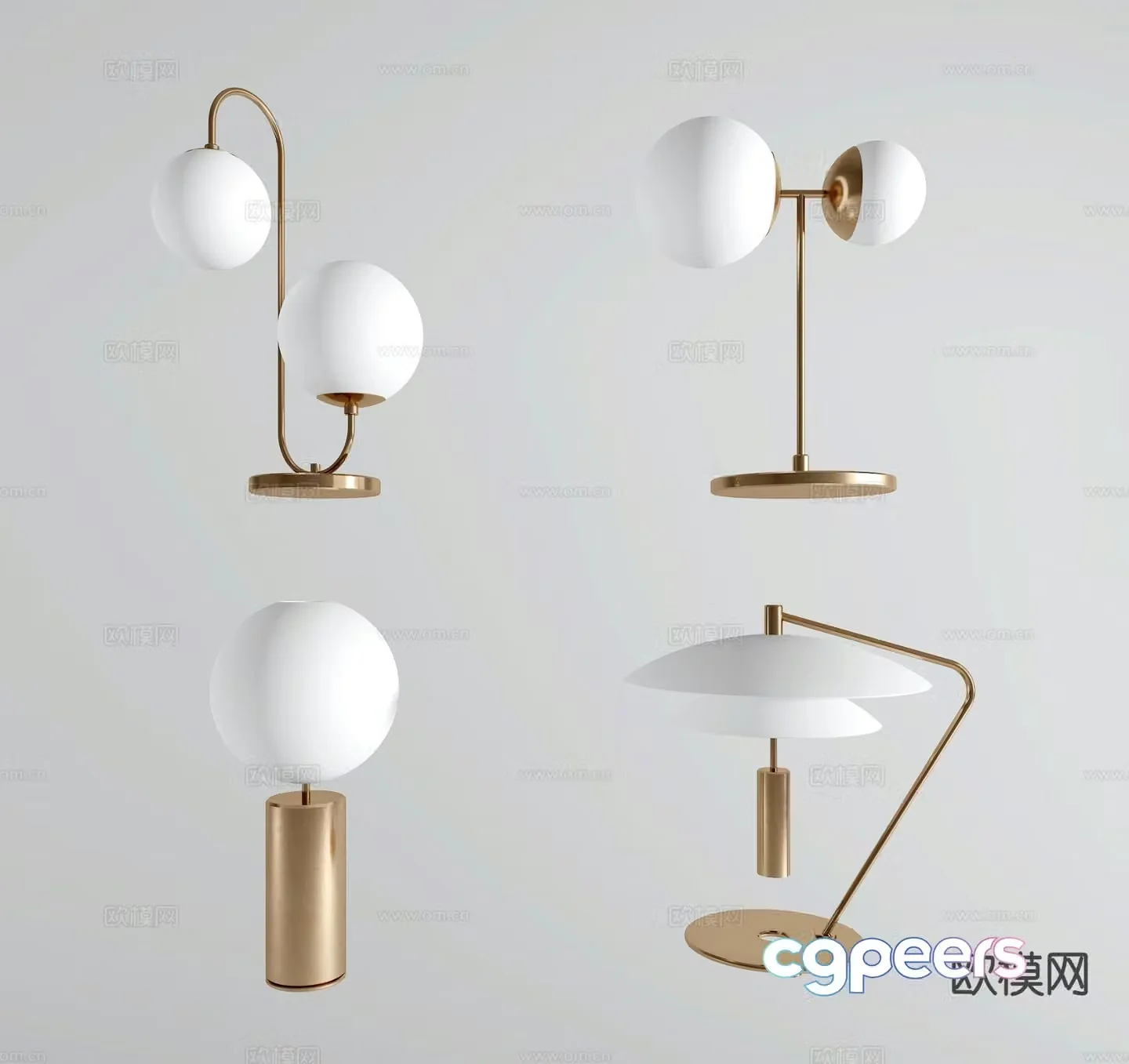 Creative desk lamp spherical desk lamp 3d model