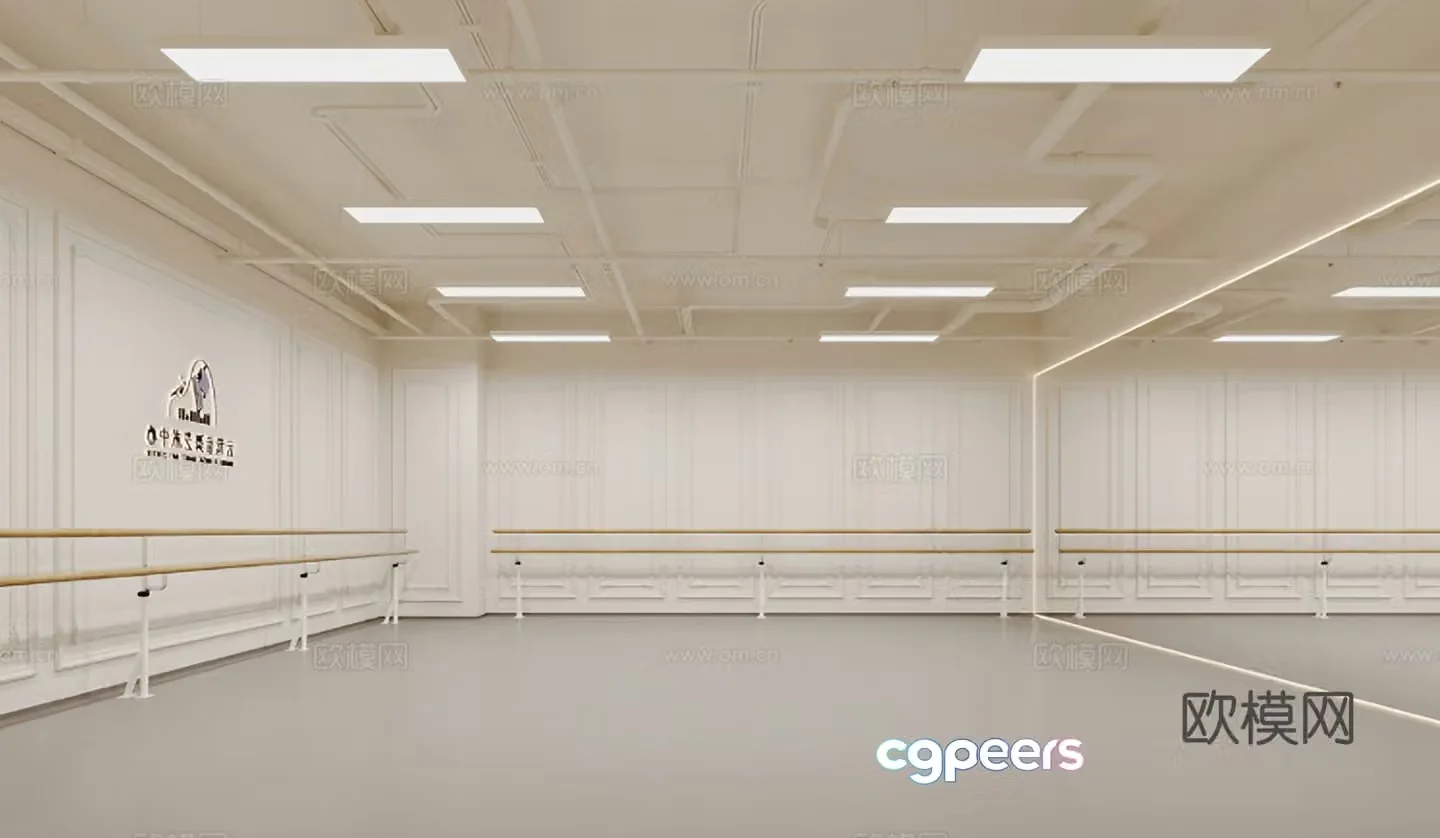 Dance training center dance studio 3d model