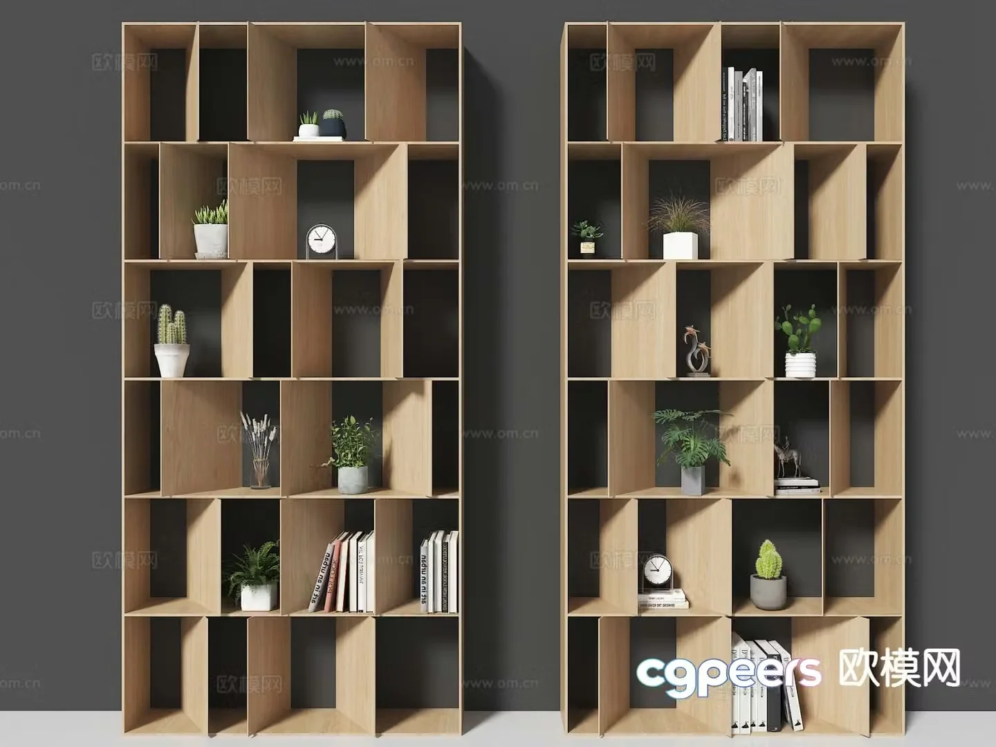 Modern partition bookcase 3d model