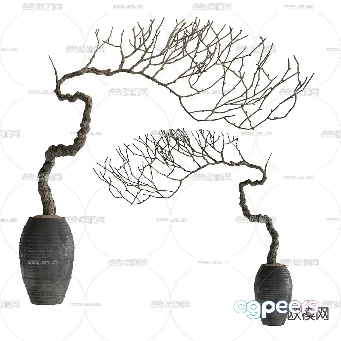 A Decorative Tree In A Pot 3D Model – 1240 – VRAY Render