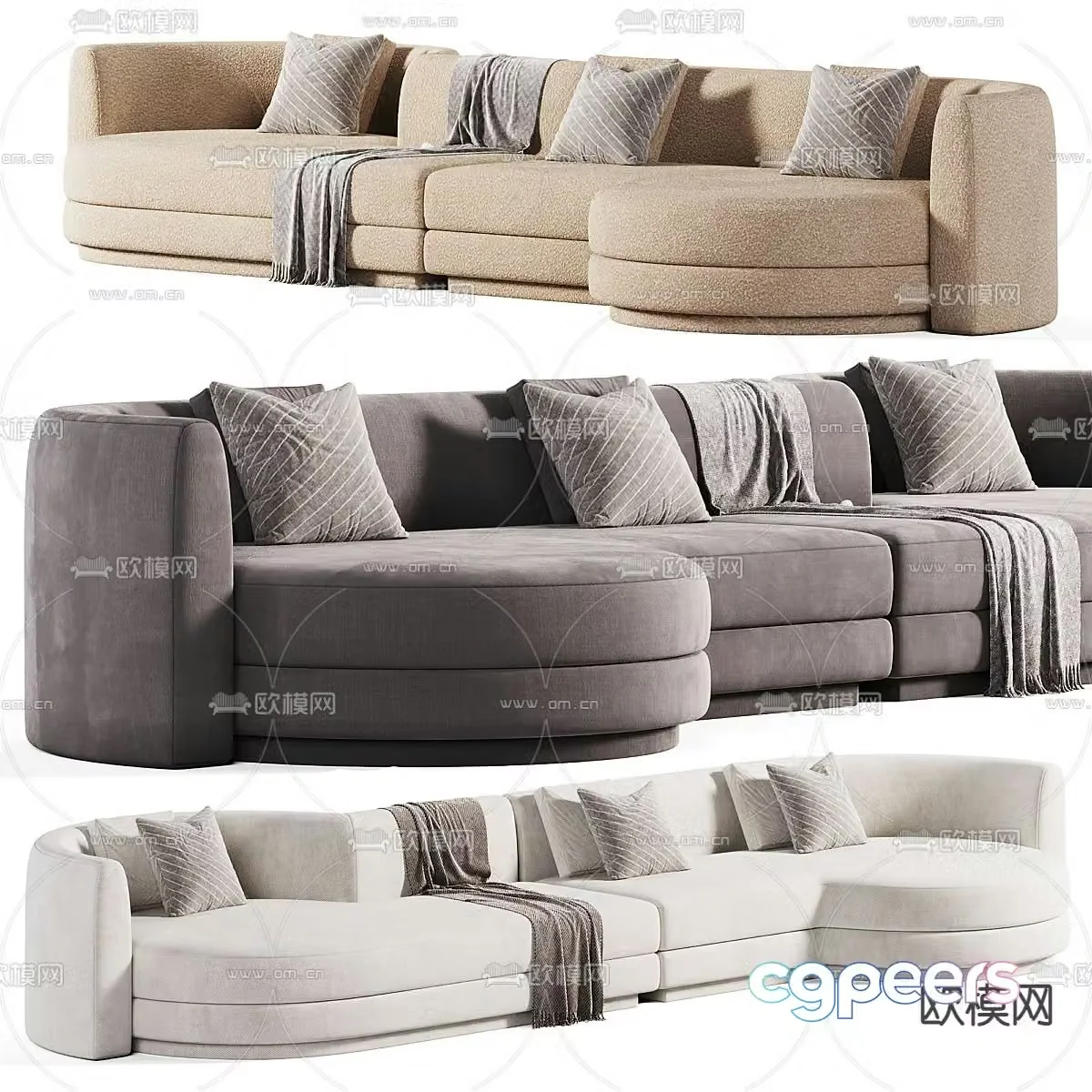 UBE corner sofa multi-person sofa 3d model