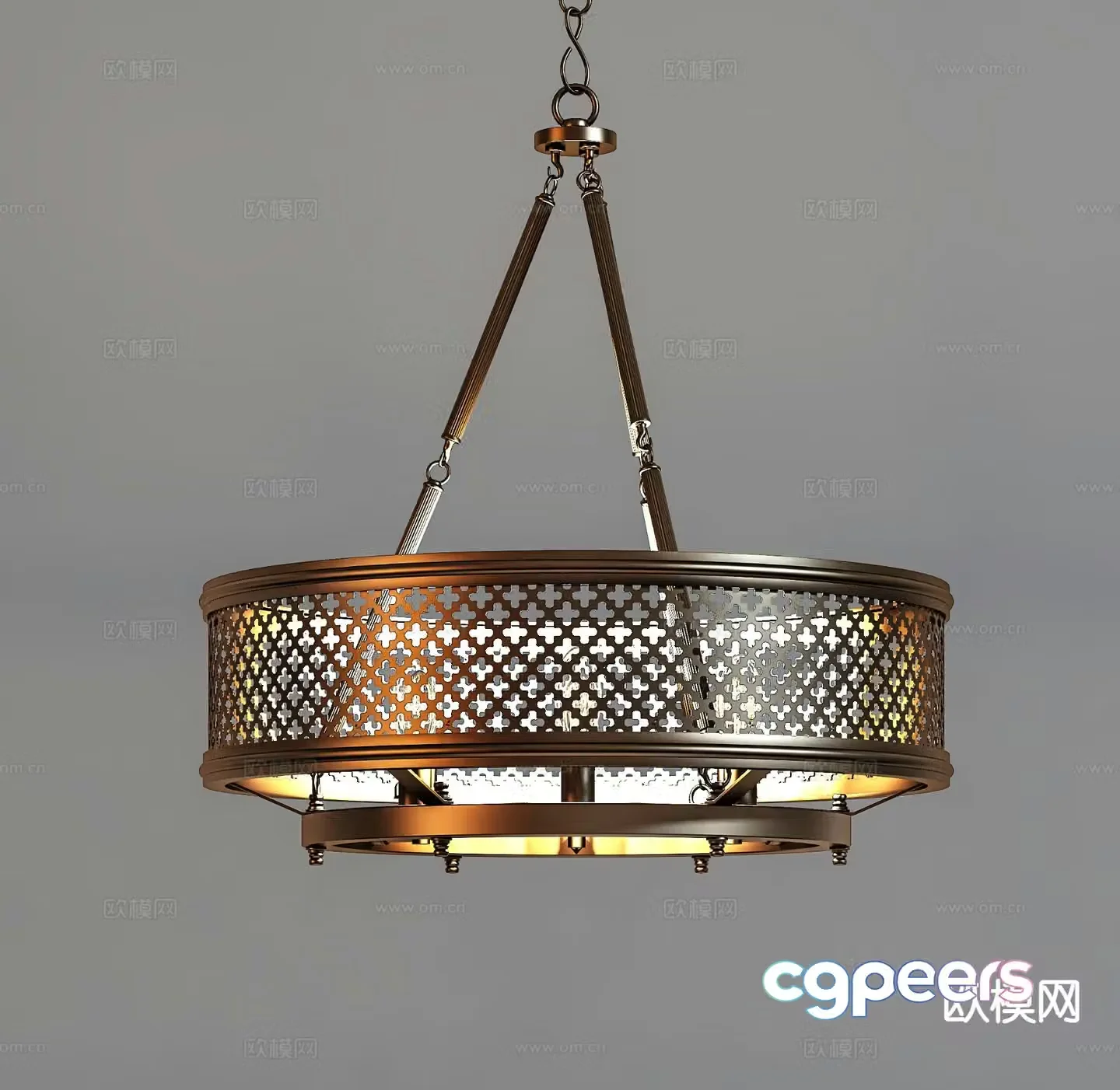 Industrial style chandelier wrought iron chandelier 3d model