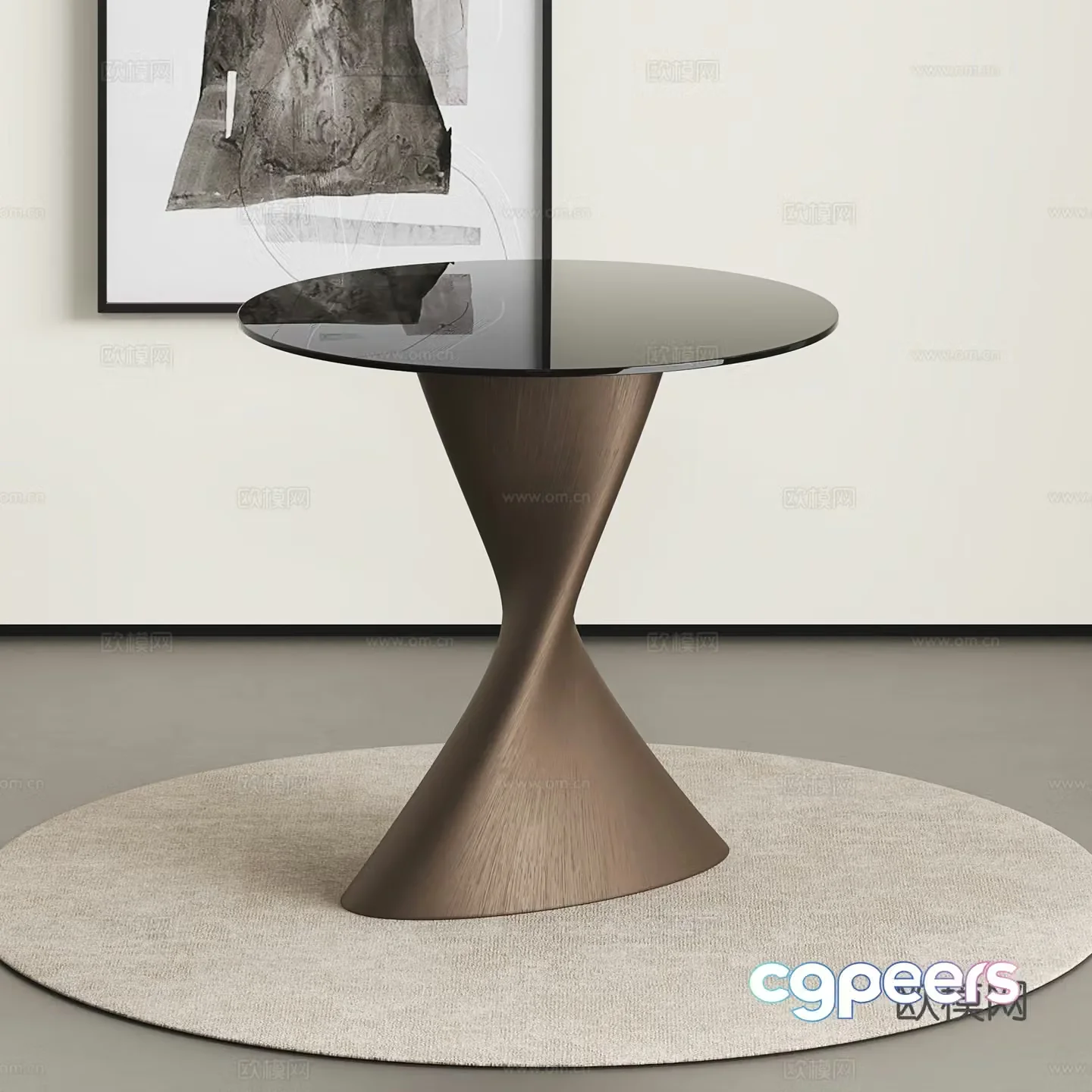 Modern negotiation table Simple reception table Modern dining table 3D model