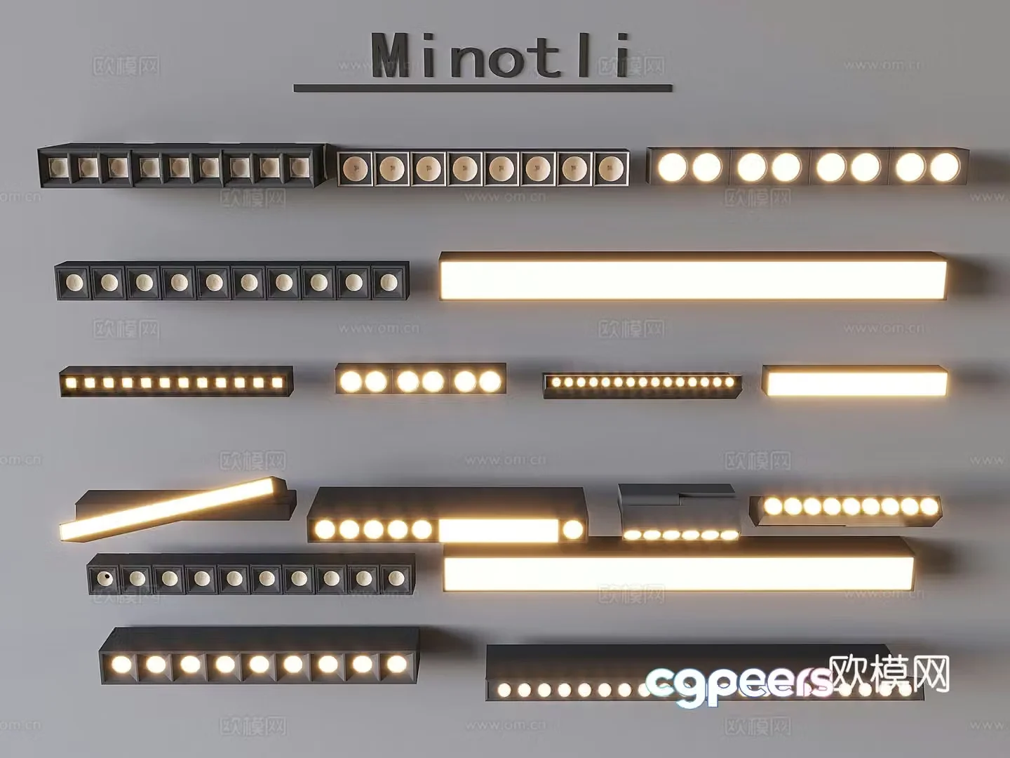 Magnetic track light accessories surface-mounted spotlight 3D model