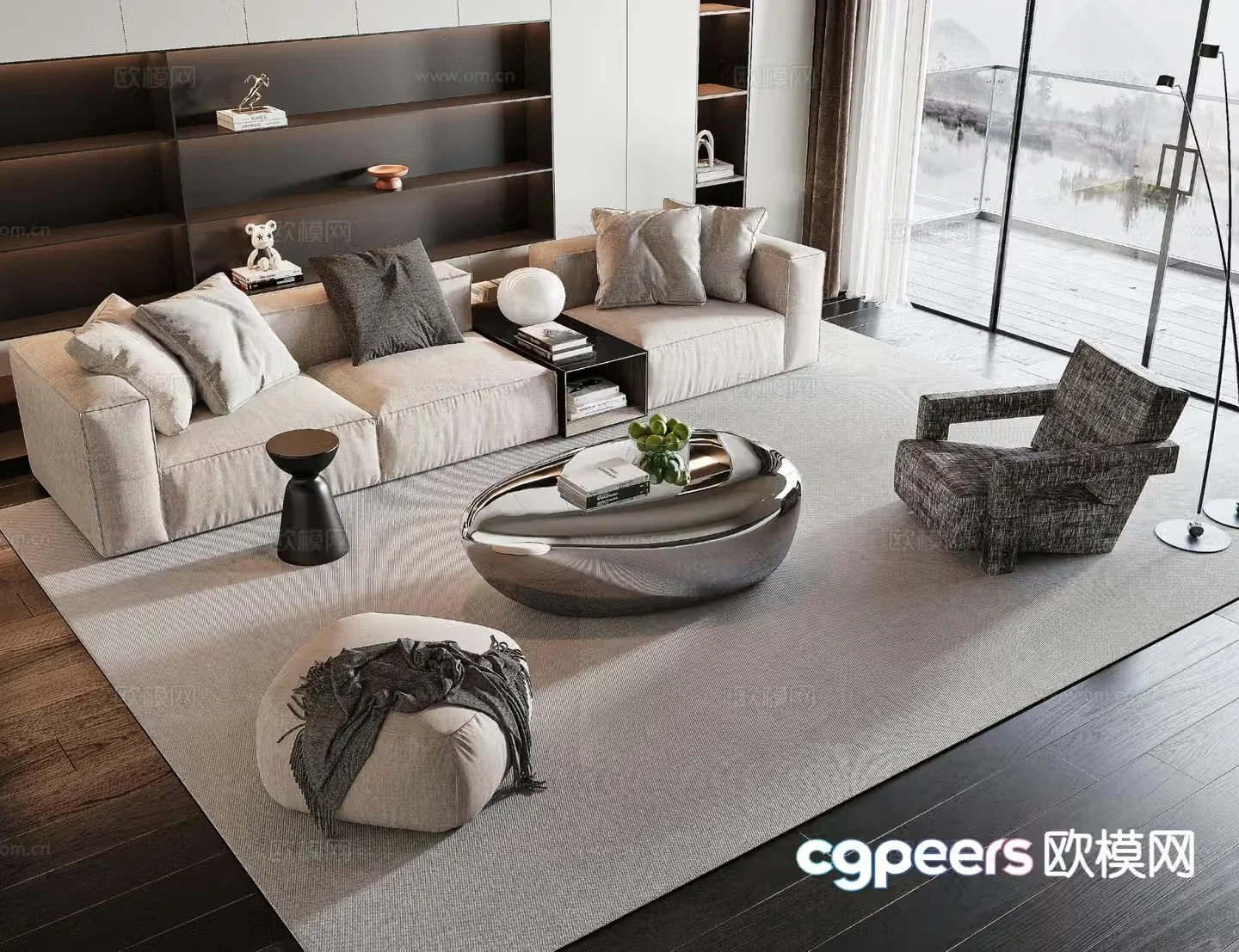 Modern sectional sofa 3d model