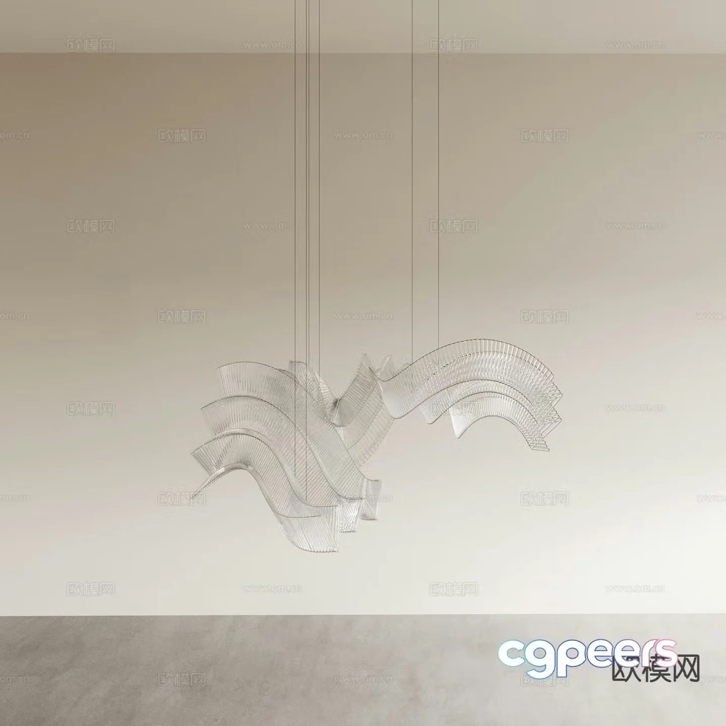 Light luxury chandelier restaurant chandelier 3d model