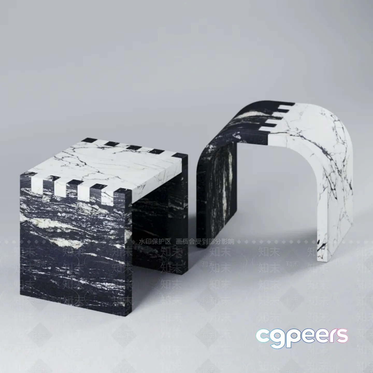 Modern Marble Furniture 3D Model – 11862 – VRAY Render