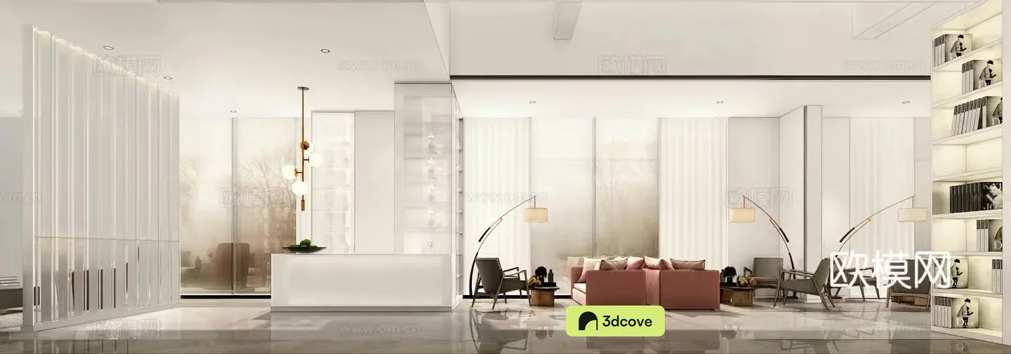 Modern sales office negotiation area sand table area