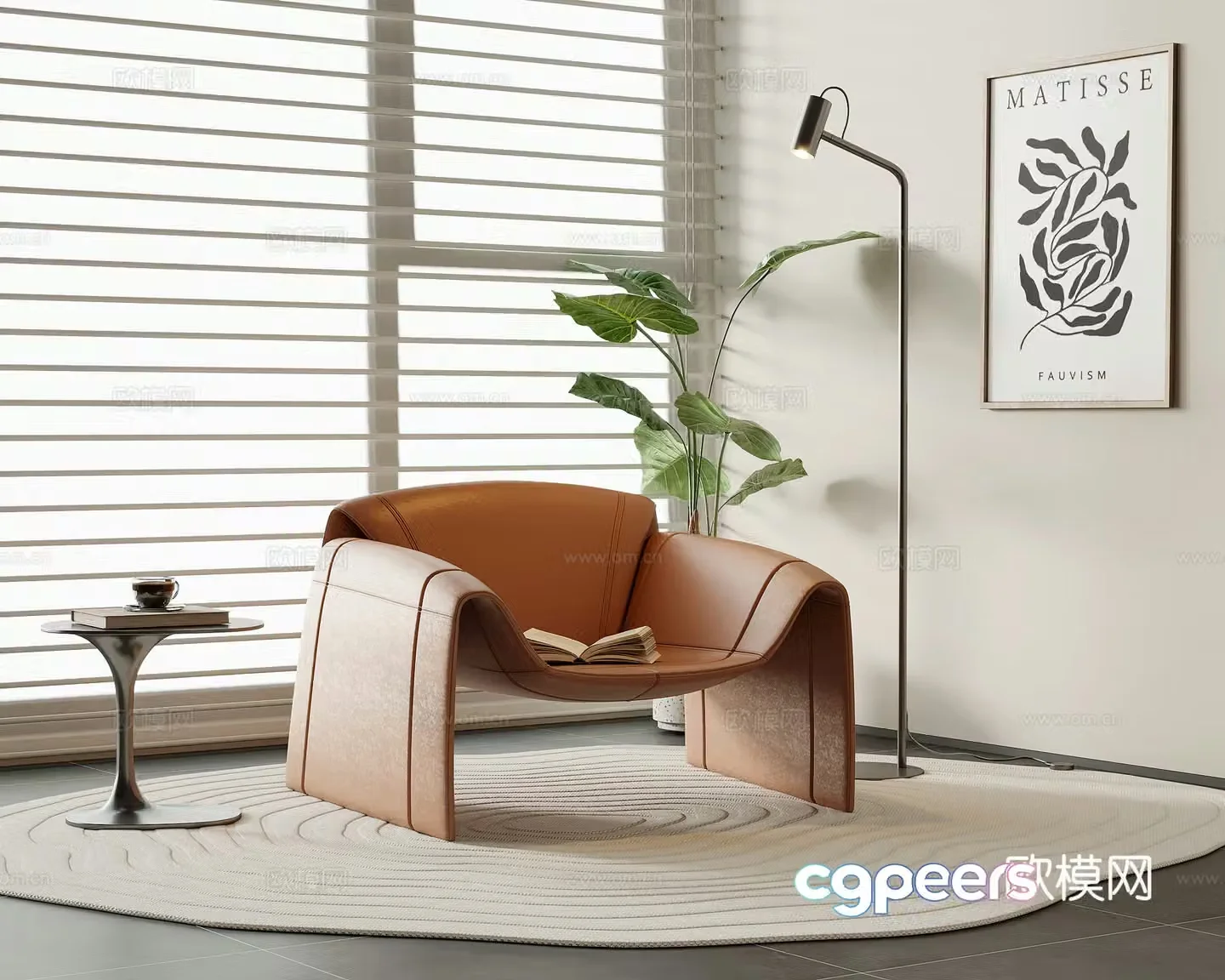 Modern sofa chair leisure chair 3d model