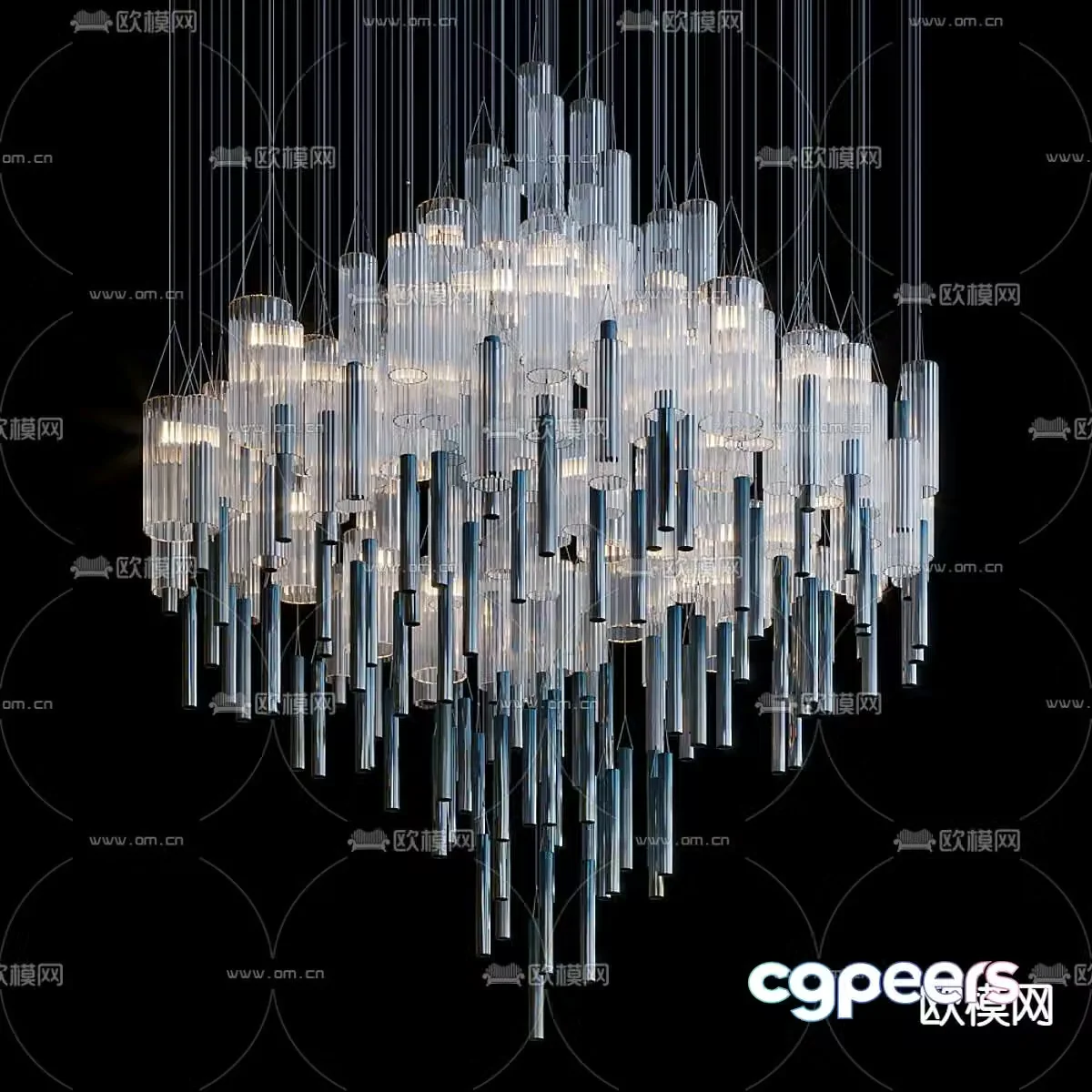 Modern crystal lamp 3d model
