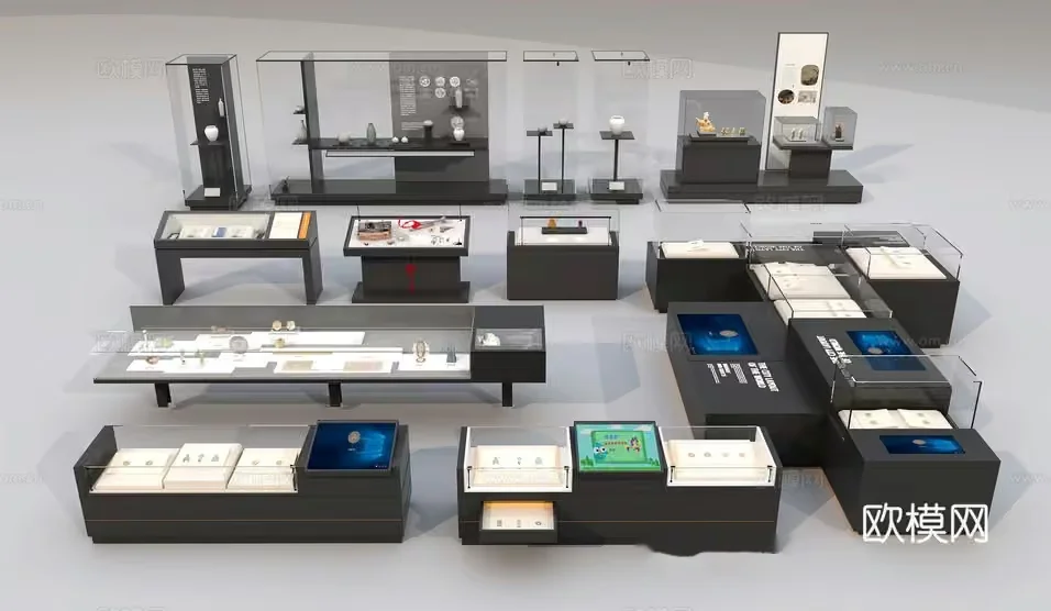 Glass Display Cases 3D Model – 19076 – VRAY Render
