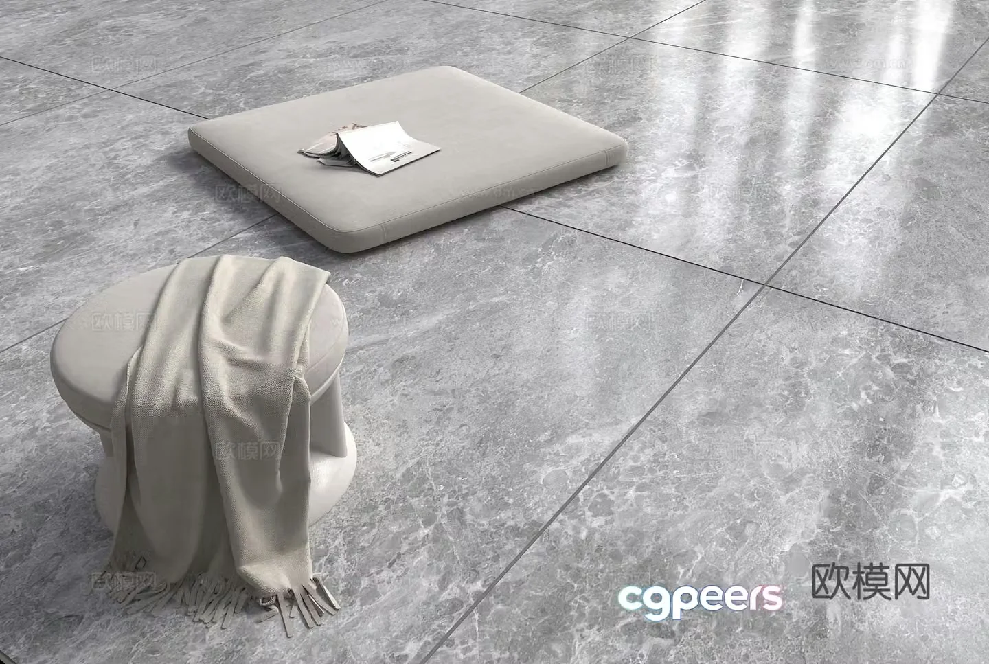 Modern marble grey floor tiles grey ceramic tiles grey rock 3d model