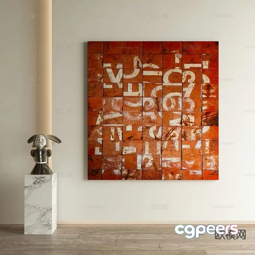 Wabi-sabi art painting texture painting decorative painting 3d model