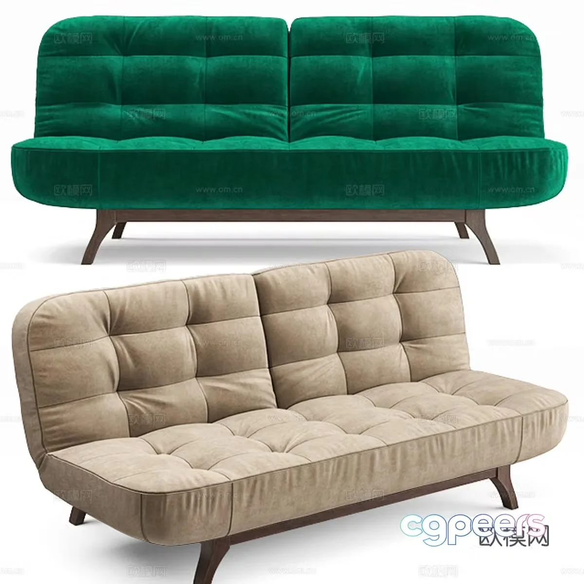 3d model of double sofa