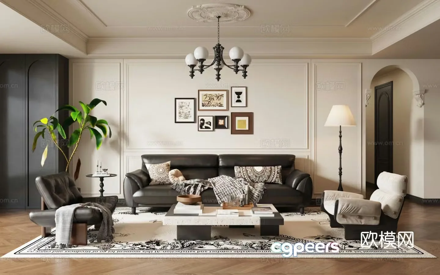 French living room 3d model