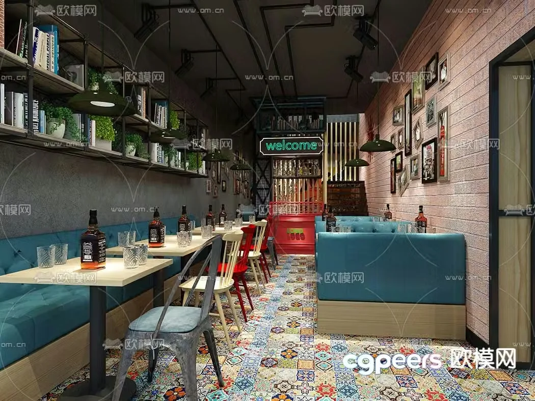 fast food restaurant fast food restaurant 3d model