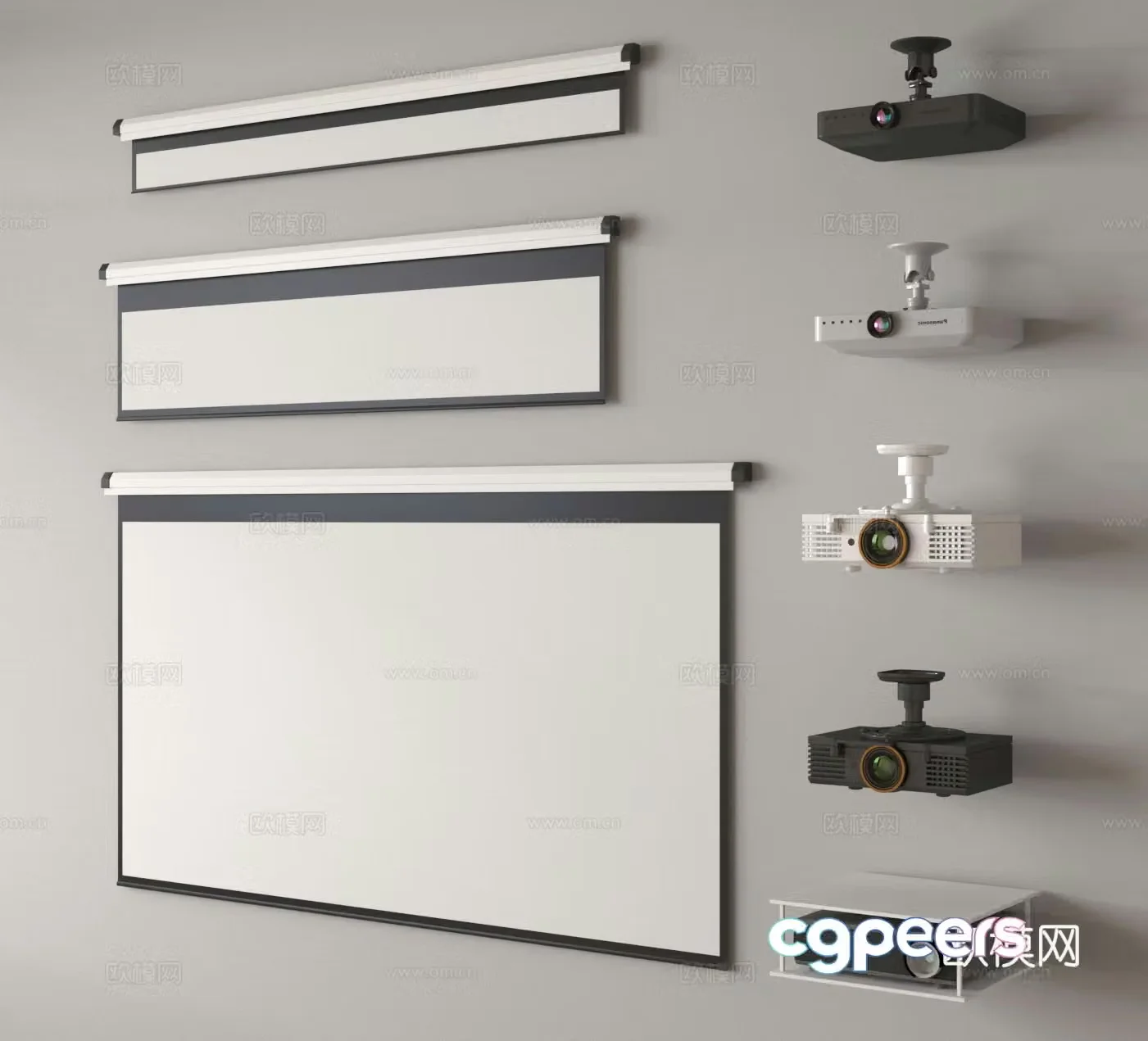 Landscape painting screen partition 3d model