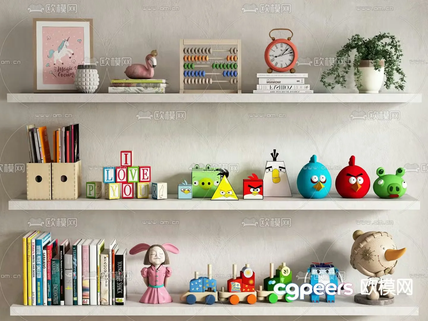 Children’s decorations ornaments toys books 3d model