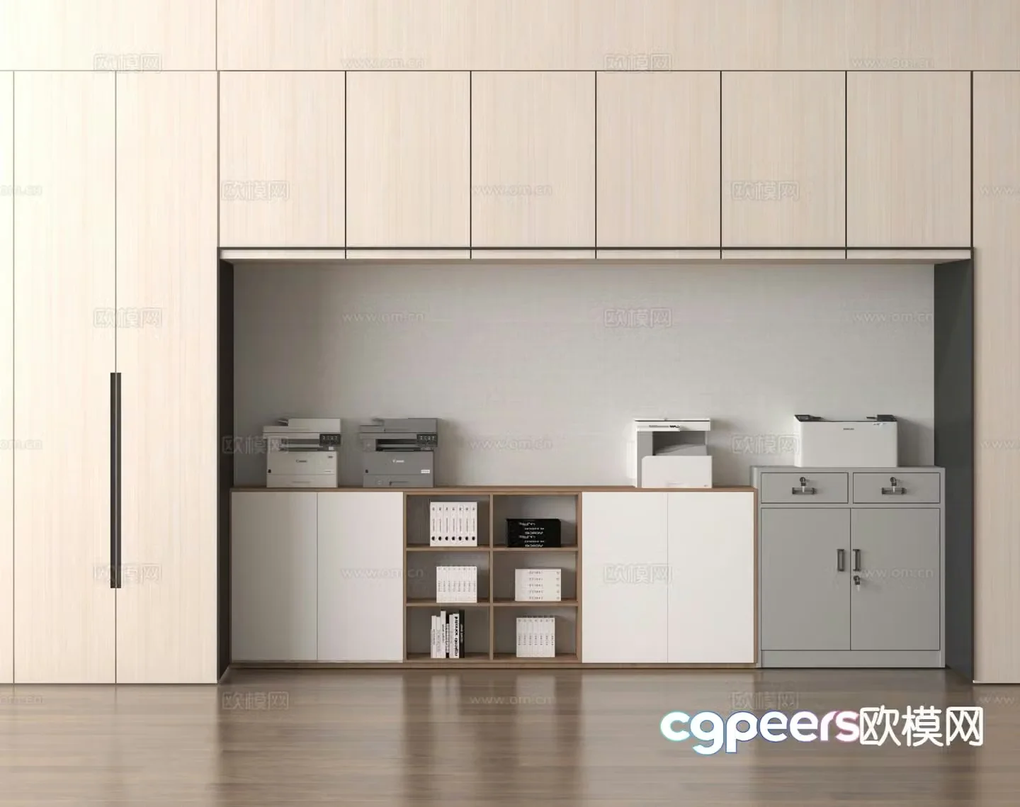 Printer Copier Scanner File Cabinet 3D model
