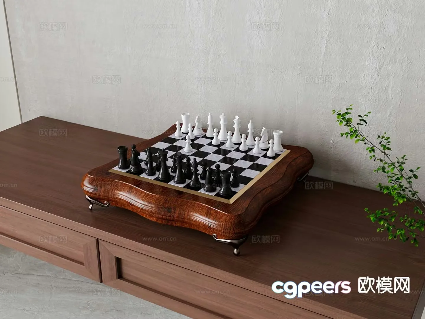 American chess 3d model