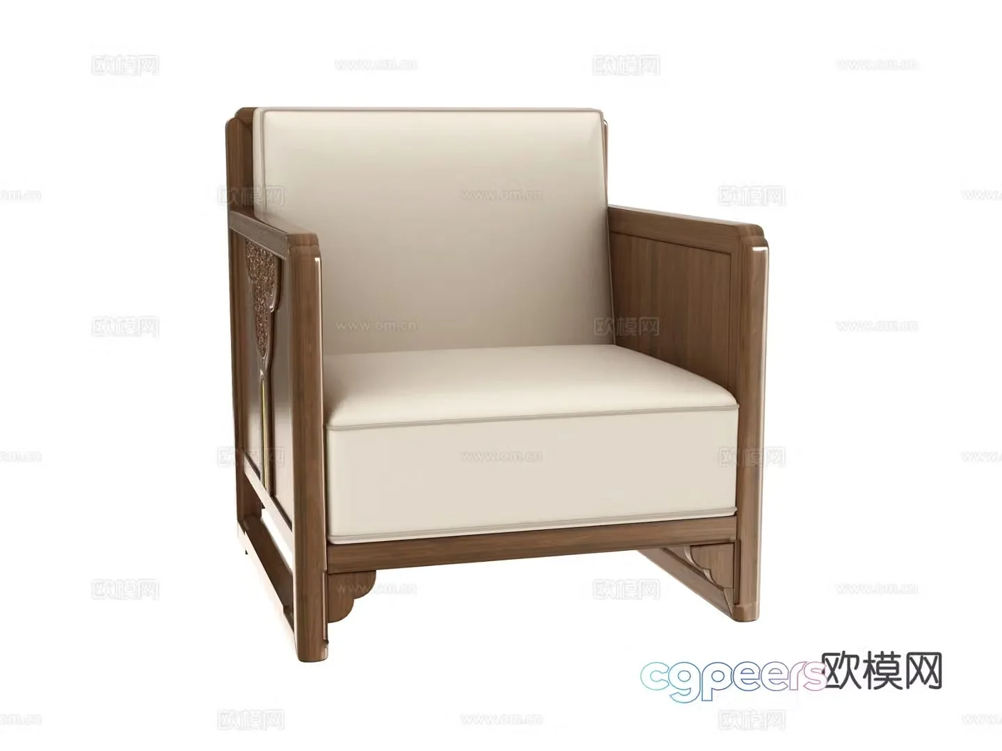 New Chinese style single sofa 3d model