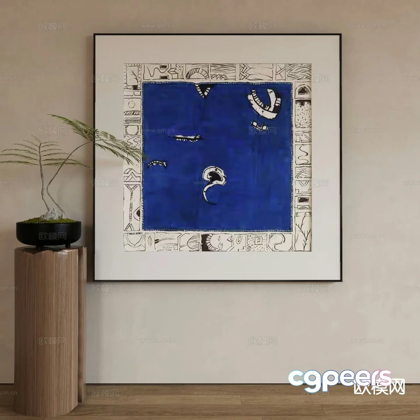 Wabi-sabi art painting texture painting decorative painting 3d model