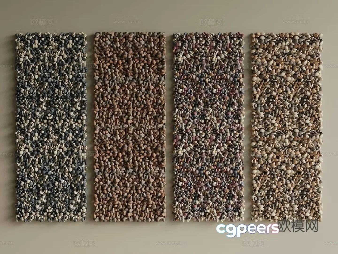 Modern New Chinese Stone Cobblestone Gravel 3D Model