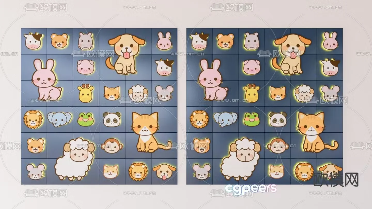 Cartoon animal wall decoration hanging decoration 3d model