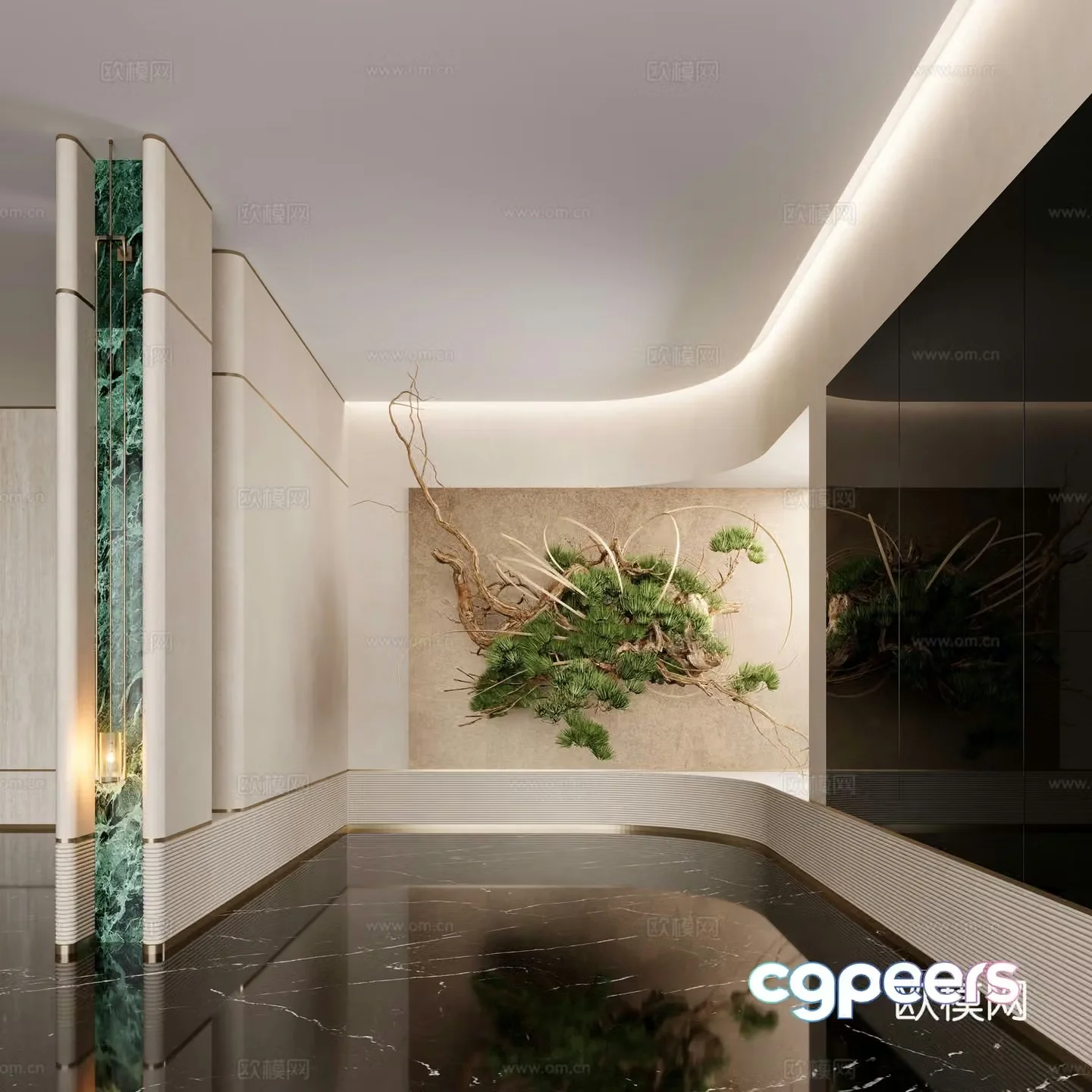 Modern suspension art installation 3d model