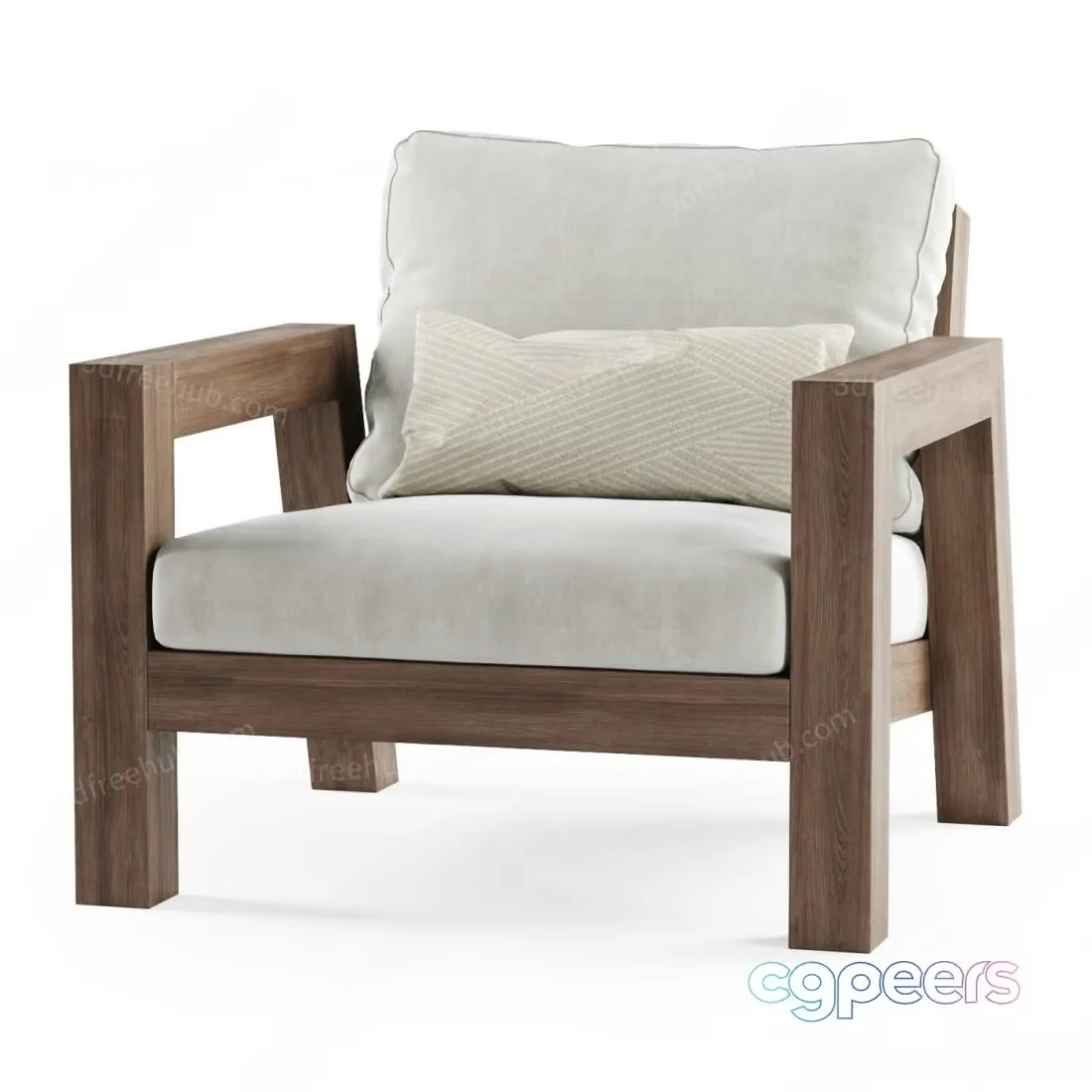 Wooden Armchair 3D Model – 651 – VRAY Render