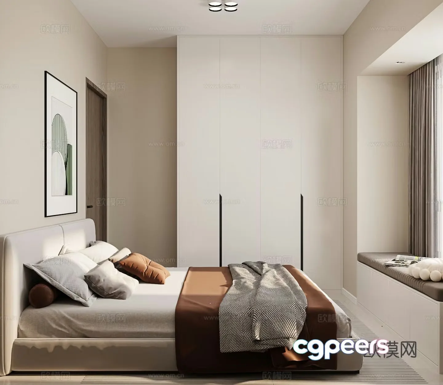 Modern bedroom second bedroom 3d model