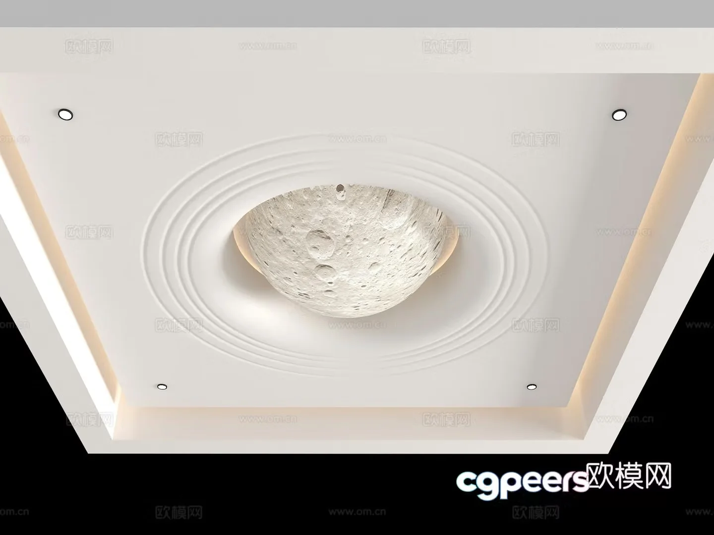 Square suspended ceiling shaped suspended ceiling ceiling 3d model