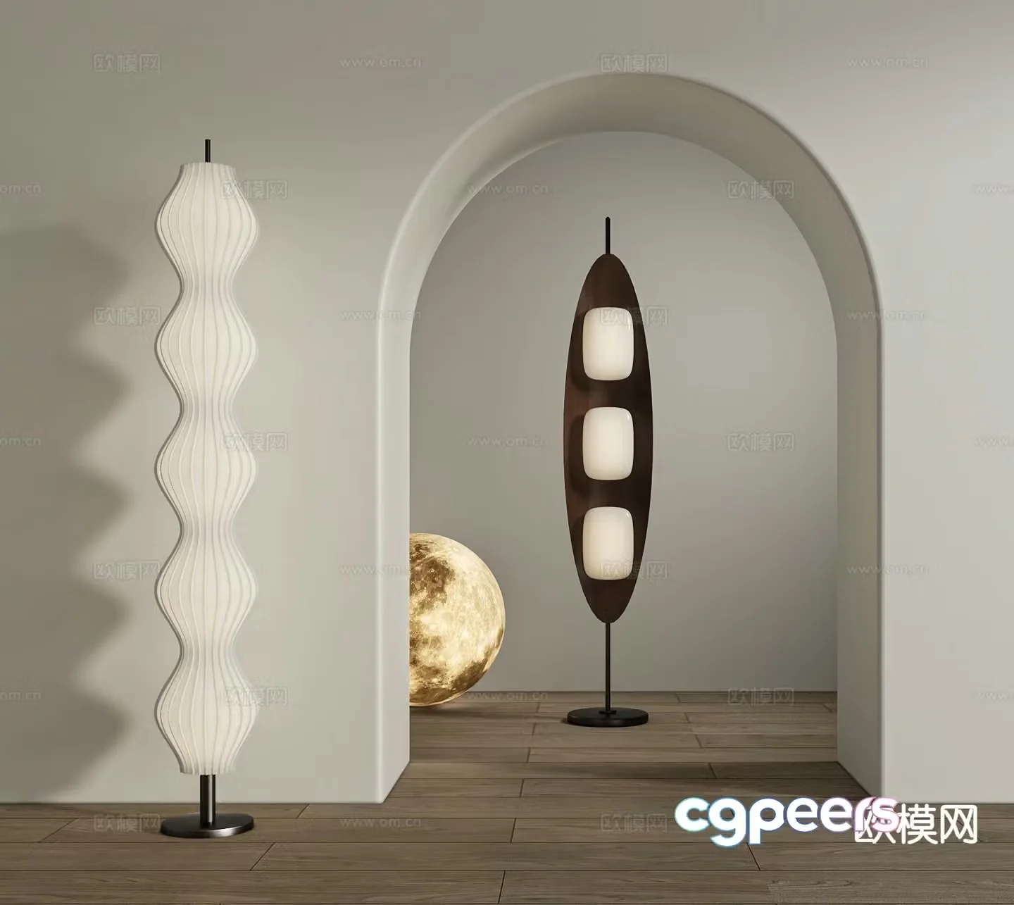 Wabi-sabi floor lamp 3d model
