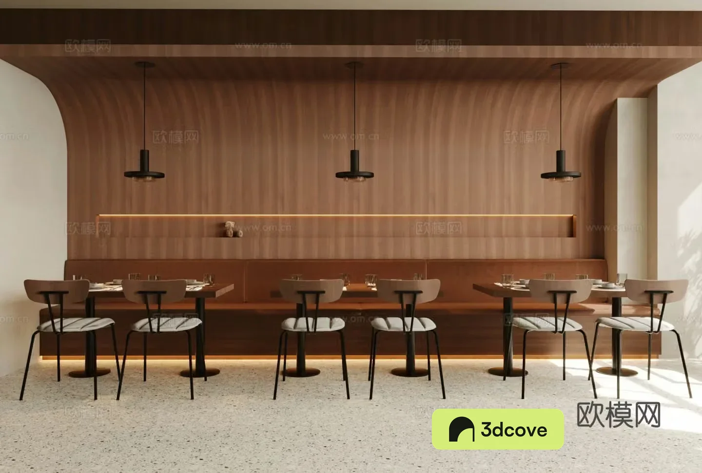 Middle-aged Western Restaurant Full-time Restaurant 3D Model