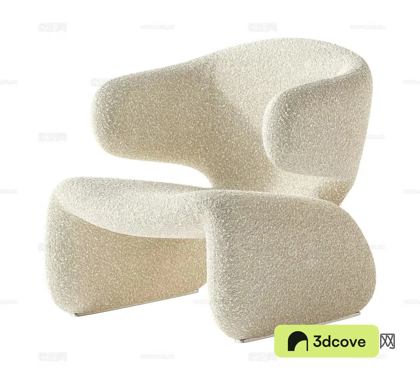 Creamy single chair Creamy casual chair Creamy backrest chair Lamb velvet single chair Lamb velvet rest