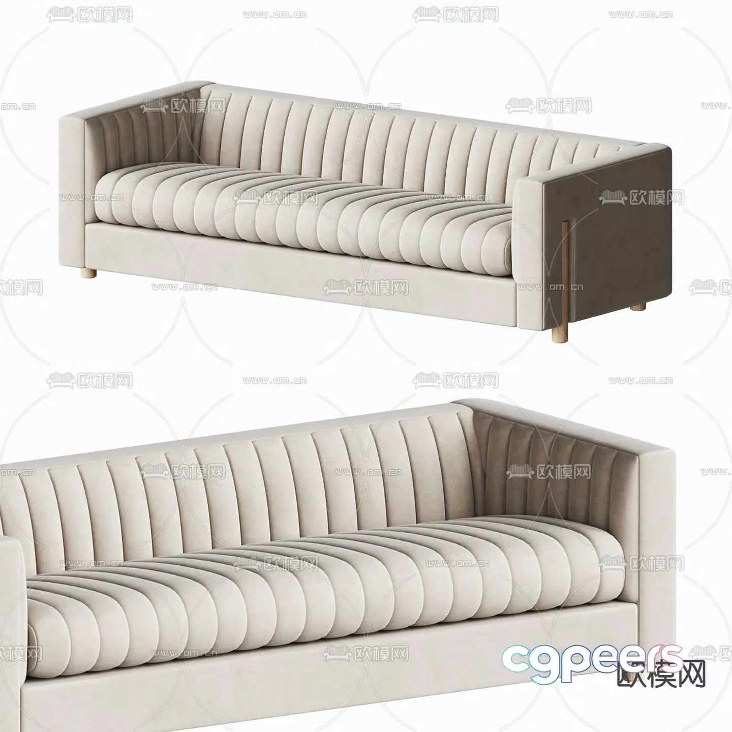 FLEXFORM white multi-seat sofa 3d model