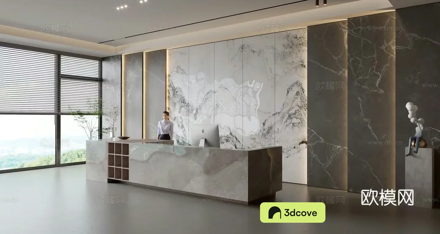Modern company front desk reception area bar reception desk service desk company front desk background